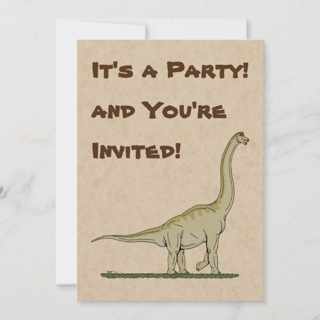 Jurassic Dinosaur Brachiosaurus Invitation (Front)