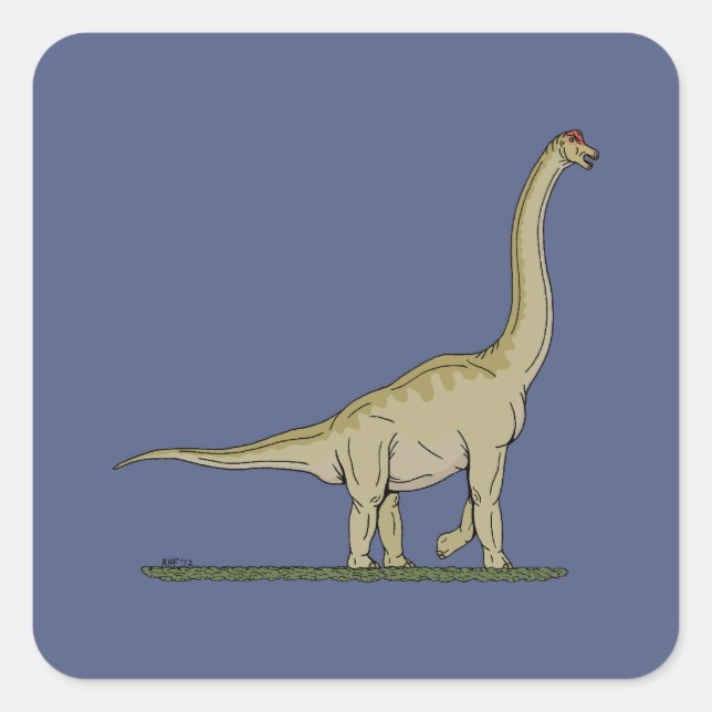 Jurassic Dinosaur Brachiosaurus Square Sticker (Front)