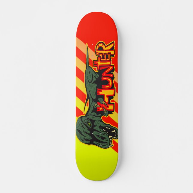 Jurassic Dinosaur Hunter Skateboard Deck (Front)