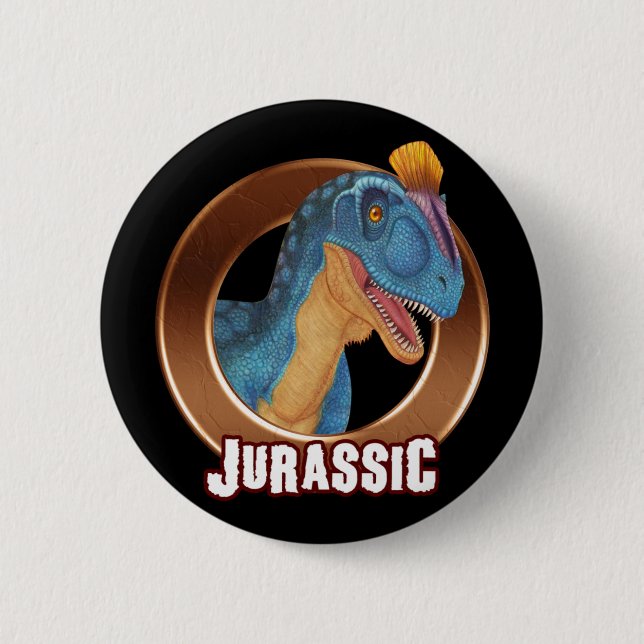 JURASSIC! Dinosaur Pinback Button (Front)