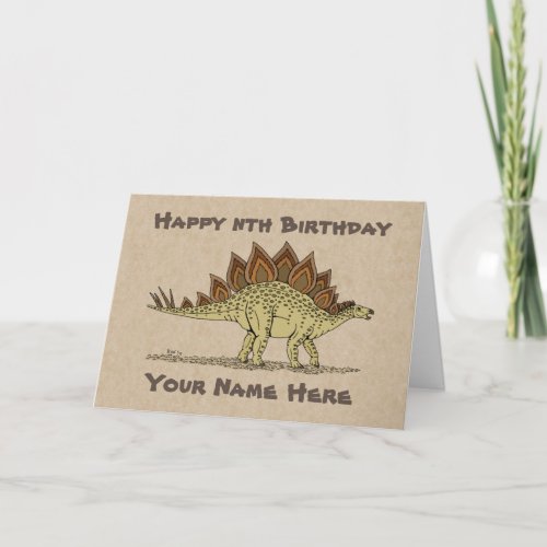 Jurassic Dinosaur Stegosaurus Birthday Card