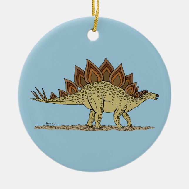 Jurassic Dinosaur Stegosaurus Ceramic Ornament (Front)