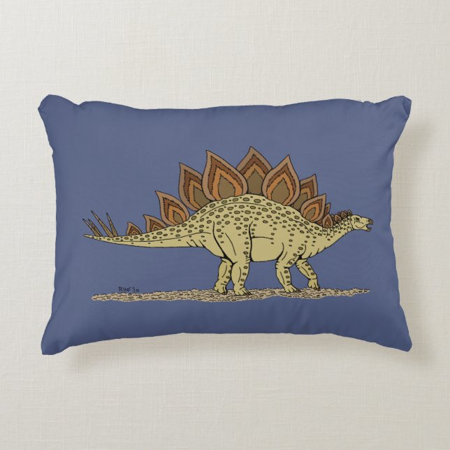 Jurassic Dinosaur Stegosaurus Decorative Pillow (Front)