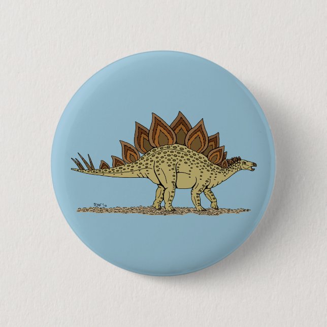 Jurassic Dinosaur Stegosaurus Pinback Button (Front)