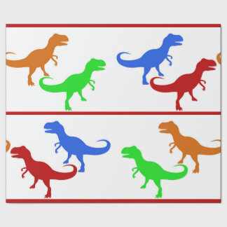 Jurassic Dinosaur T-Rex Silhouettes Wrapping Paper