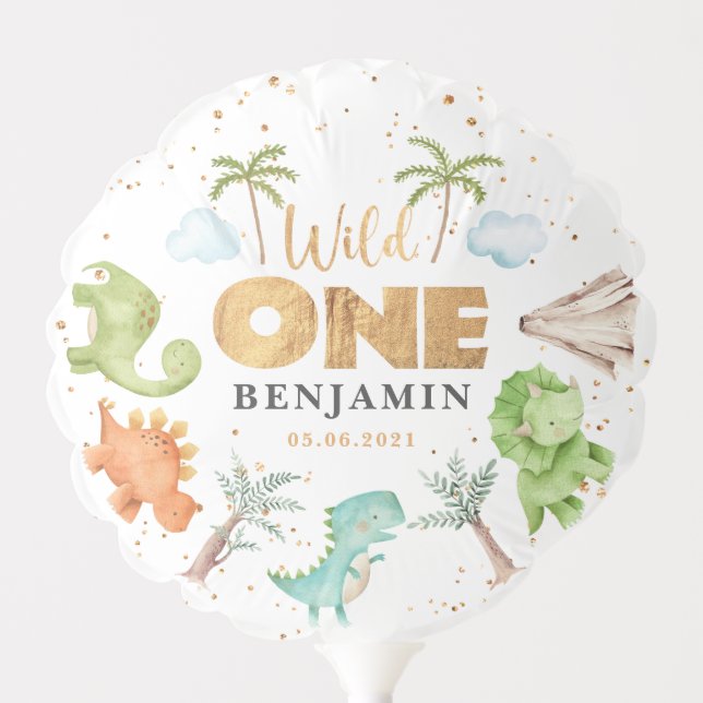 Jurassic Dinosaurs 1st Birthday Balloon (Front)