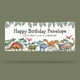 Jurassic Dinosaurs Birthday Banner