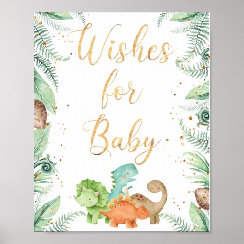 Jurassic Dinosaurs Party Wishes for Baby Poster