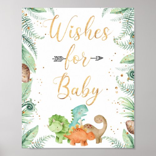 Jurassic Dinosaurs Party Wishes for Baby Poster