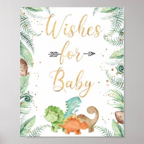 Jurassic Dinosaurs Party Wishes for Baby Poster