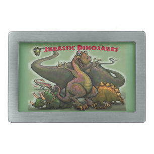 Jurassic Dinosaurs Rectangular Belt Buckle