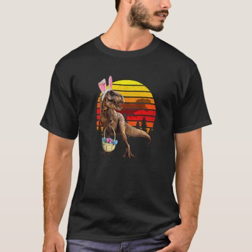 Jurassic Easter T Rex Retro Vintage World Funny Di T_Shirt