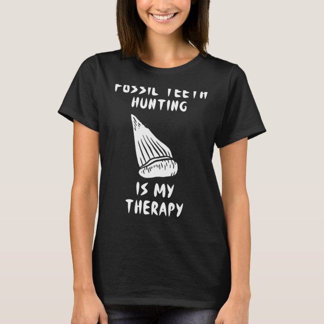 Jurassic Fossil Digging World   Shark Teeth Huntin T-Shirt (Front)