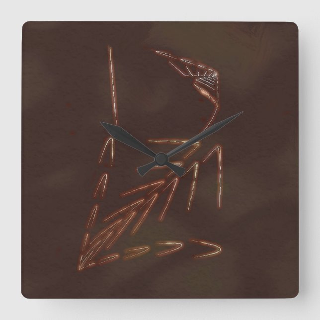 Jurassic Fossil Square Wall Clock (Front)