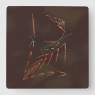 Jurassic Fossil Square Wall Clock