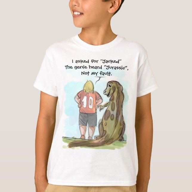Jurassic Jacked Kid's Humorous T-Shirt – 'Not My F (Front)