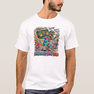 Jurassic Jam Crew Funny Retro Hip Hop Dinosaur T-Shirt