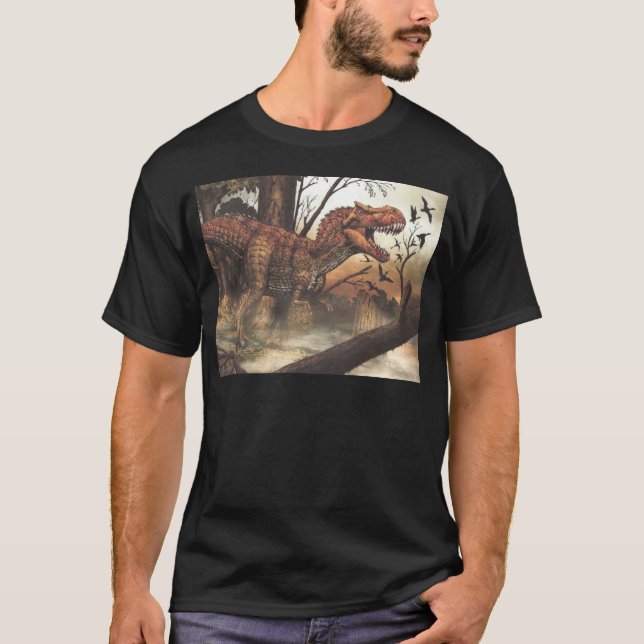 Jurassic Journey: Dinosaur in its Natural Habitat T-Shirt (Front)