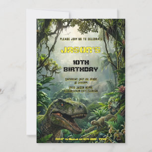Jurassic Jungle T-Rex World Adventure Birthday Invitation