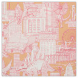 Jurassic LA toile rose cantaloupe Fabric
