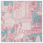 Jurassic LA toile viva magenta turquoise Fabric