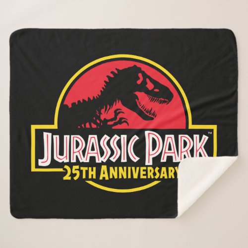 Jurassic Park 25th Anniversary Logo Sherpa Blanket