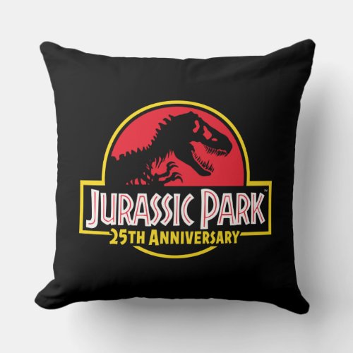 Jurassic Park 25th Anniversary Logo Throw Pillow