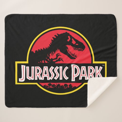 Jurassic Park Logo Sherpa Blanket