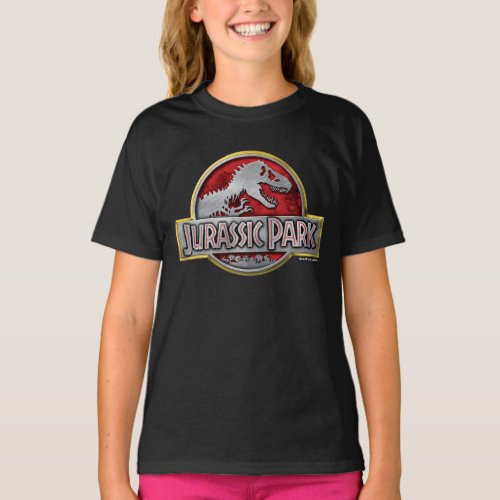 Jurassic Park  Metal Logo T_Shirt