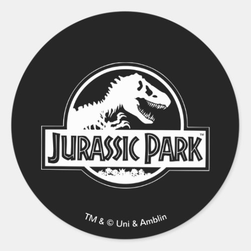 Jurassic Park  White Logo Classic Round Sticker