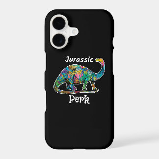 Jurassic Perk Colorful Dinosaur Black iPhone 17 Case