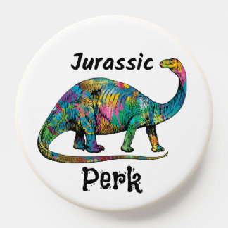 Jurassic Perk Colorful Dinosaur White PopSocket