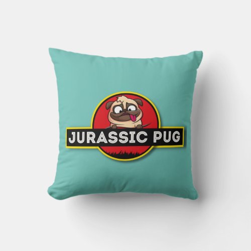 Jurassic Pug _ Throw Pillow