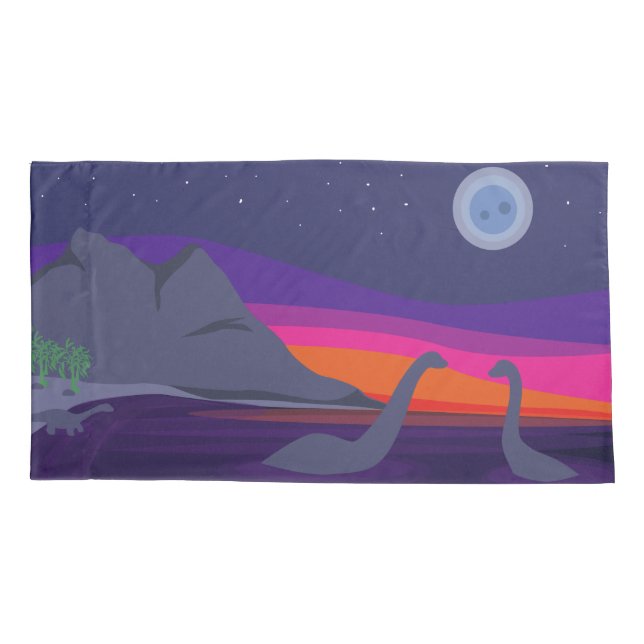 Jurassic Sunset Pillow Case (Back)