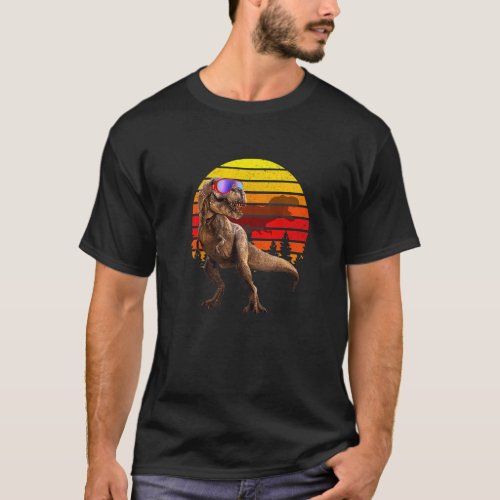 Jurassic T Rex Sunglasses Retro Vintage World Funn T_Shirt