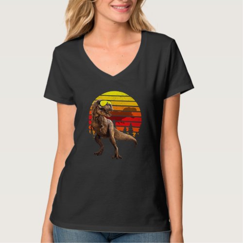 Jurassic T Rex Sunglasses Retro Vintage World Funn T_Shirt