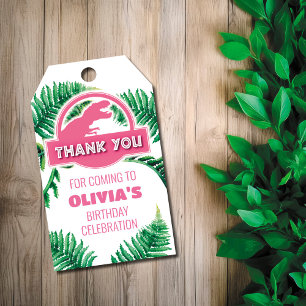 Jurassic Thank You Tag Pink Jurassic Party Tag