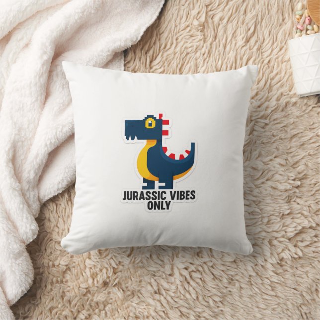🦖 Jurassic Vibes Only – Dino Throw Pillow 🛋️✨ (Blanket)