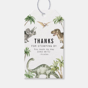 Jurassic Watercolor Dinosaur Birthday Favor Gift Tags
