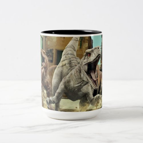 Jurassic World  Atrociraptors in Malta Graphic Two_Tone Coffee Mug