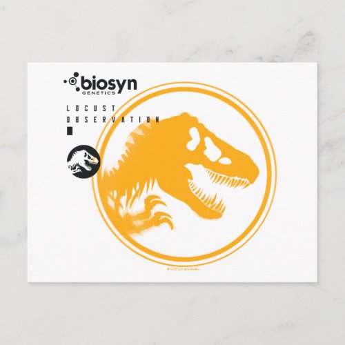 Jurassic World  Biosyn Genetics T_Rex Logo Postcard