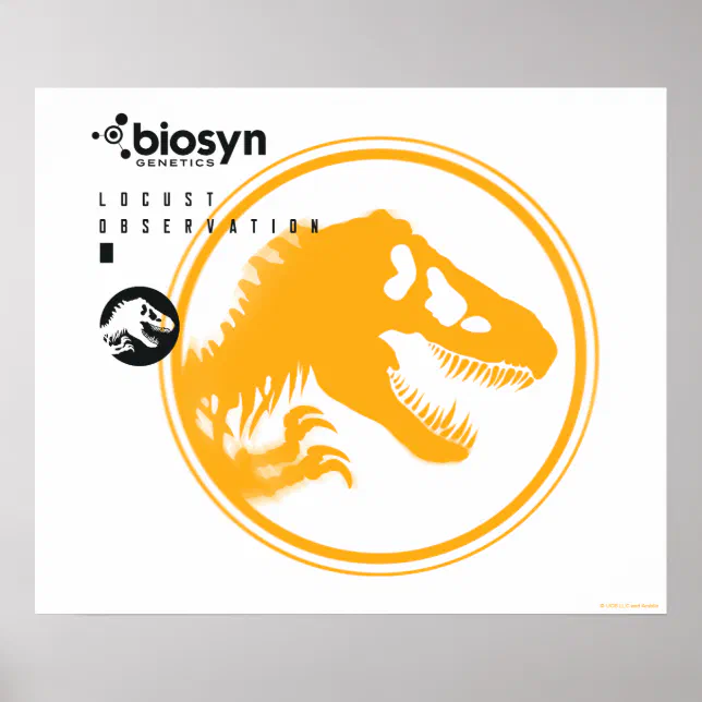 Jurassic World | Biosyn Genetics T-Rex Logo Poster | Zazzle