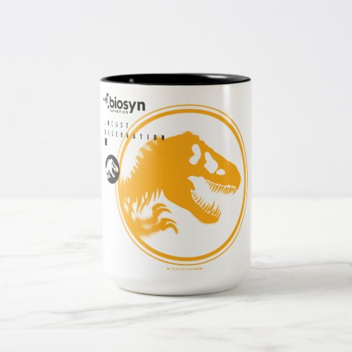 Jurassic World  Biosyn Genetics T_Rex Logo Two_Tone Coffee Mug