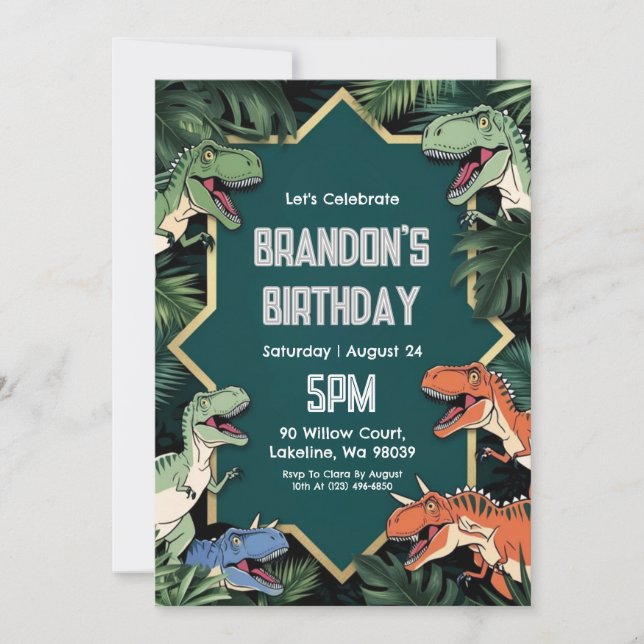 jurassic world birthday invitations (Front)