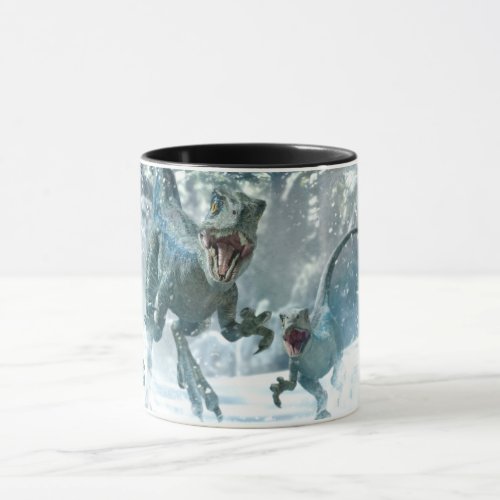 Jurassic World  Blue  Beta in Snowy Forest Mug