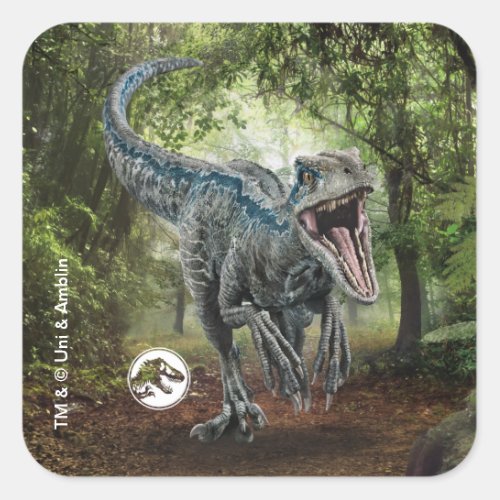 Jurassic World  Blue _ Natures Got Teeth Square Sticker