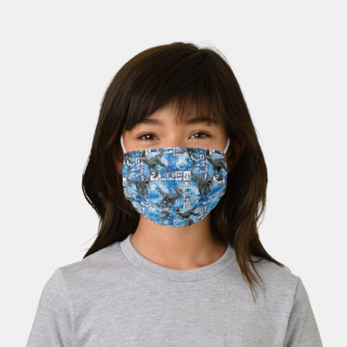 Jurassic World  Blue Pattern Kids Cloth Face Mask