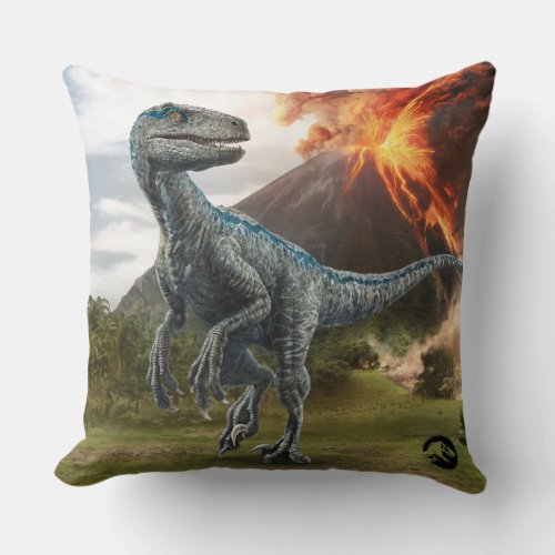 Jurassic World  Blue Throw Pillow