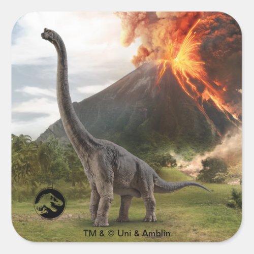 Jurassic World  Brachiosaurus Square Sticker