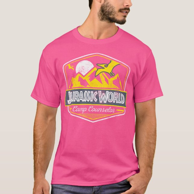 Jurassic World Camp Counselor Emblem Graphic T-Shirt (Front)
